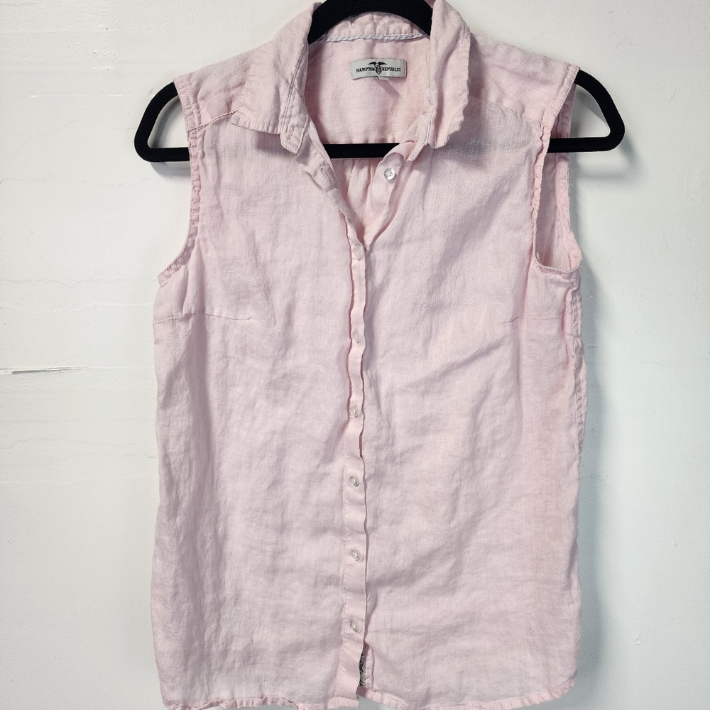 Hampton Republic Button Up Pink size 38 Sleeveless.